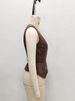 European American Cross-border Spring And Autumn V-neck Lace-up Buttoned Suede Top, Fashionable Retro Warm Women's Vest_ecoleips.com