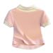 Women's Clothing Slim Fit Polo Collar T-Shirt Short Sleeve Unique Design Summer Top Fits True To Size_ecoleips.com