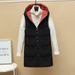 Reversible Quilted Vest For Women – Hooded Longline Puffer Gilet With Pockets_ecoleips.com