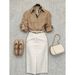 Linen Top And Skirt Set for Women Classic Modern Style Relaxed Sophisticated Look Women's Clothing Set_ecoleips.com