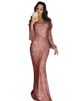 Verve Women's Autumn Winter New Evening Gown Long Sleeve Tassel Party Dress_ecoleips.com