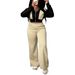 Women's Color-Block Hoodie & Straight Leg Pants Set – Trendy Casual Outfit (S-XXL, Black/Red) | Winter-Ready Comfort & Style_ecoleips.com