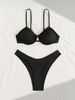 Aria Basics Yiyong 2025 New European And American Solid Color Underwire Beach Swimsuit Women's Two-Piece Bikini Set Cross-Border_ecoleips.com