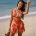 Women's European American Style Tie Dye Beaded Chain Bikini Two Piece Set with Bodycon Long Skirt Sexy Printed Beach Vacation Swimsuit_ecoleips.com