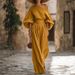 New Women's Fashion Off-Shoulder Top And Wide Leg Pants Two-Piece Set American Style_ecoleips.com
