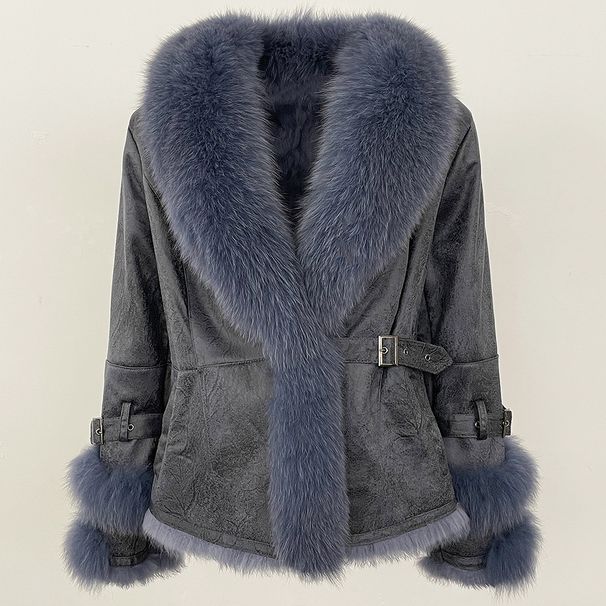 Women’s Stylish Short Suede Fur Coat – Faux Rabbit Fur Lining, Winter Warm Fashion Outerwear, XS-XXXL_ecoleips.com