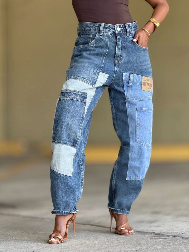 Women's Clothing Women's Tapered Jeans Multi Pocket Deconstructed Patchwork For Formal & Casual For Women_ecoleips.com