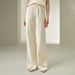 Women's Clothing Women's Solid Color Satin Trousers Style Mid Waist Straight Leg Casual Fashion Comfortable For Spring Summer_ecoleips.com