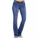 Women's Low-Rise Flared Jeans With Distressed Details - Vintage French Style Stretch Denim Pants In Light Blue, Navy, Black (Xs-Xxxxl)_ecoleips.com