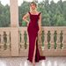 Women's Clothing Sexy Solid Color Lace Up Backless Slit Suspender Dress Long Skirt_ecoleips.com