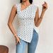 Voya European And American Style Floral Sleeveless Tank For Women With Asymmetrical Square Neckline, Waist-cinching, Side_ecoleips.com