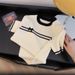 Summer Color Block Bow Short Sleeve Knit Top For Women Off-Shoulder Slim Fit T-Shirt Flattering Layer_ecoleips.com