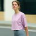Spice Girl Short Sleeve T-Shirt Women's Summer Heavy Cotton Short Navel Crew Neck Sports Top_ecoleips.com