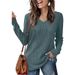 Autumn/Winter Solid Color Knit Sweater With V-Neck And Long Sleeves For Women_ecoleips.com