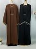 Ramadan Nida Muslim Set Detachable Chain Abaya Moroccan Wedding Caftan African Black Dress Dubai Long Women Evening Robe Kaftan_ecoleips.com
