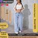 Aria Basics Cross-border Hot-Selling Summer New Women's High-Waisted Loose Straight Jeans Casual Versatile In-Stock Wholesale_ecoleips.com