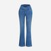 Women's Clothing Denim Flared Pants European American Style Crossover Elastic Waist Hip Lifting Design Women's Clothing_ecoleips.com
