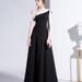Women's Clothing Autumn New One Shoulder Celebrity Temperament Banquet Dress Slim Long Daily Dress_ecoleips.com