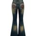 Women's Clothing Slim Fit Embroidered Flared Jeans Vintage Embroidered Flare Jeans For Women - Stretchy High-Waisted Denim Pants With Retro Wash_ecoleips.com