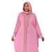 Cross-border Women's Middle Eastern Robe With Headscarf, Saudi Dubai Abaya Long-sleeve Rhinestone Dress 0007#_ecoleips.com