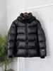 Unisex Black & Gold Knee-Length Down Jacket – Premium Goose Feather, Extreme Cold Protection_ecoleips.com