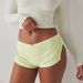 Rose Mini Shorts For Women Pure Desire Sexy Split Design Solid Color Hot Pants Supply New Arrival_ecoleips.com