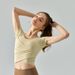 Women’s Clothing Short Sleeves Women's Slim Nude Feeling Seamless Semi Fixed One Piece Cup Fitness Running Fitness Clothes Tops With Chest Pads_ecoleips.com