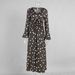 Cross-border Polka Dot Long-sleeve Dress, European And American 2026 Summer New Women's Ruched V-neck Bell-sleeve_ecoleips.com