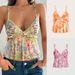 Women's Clothing New Sexy Holiday Style Printed Semi Transparent Ear Edge Sleeveless Suspender Top_ecoleips.com