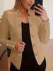 2023 New European And American Women's Clothing Fashion Cuff Small Blazer Double Button Cardigan Top_ecoleips.com