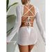 Verve 2025 New Style Tie Bikini Three-Piece Swimsuit For Women With High-End Mesh Cover-Up Beach Swimwear_ecoleips.com