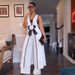 Hot Sale Fashion European And American Women's Sexy Camellia Bow Sleeveless Long Vest Dress Wide Leg Pants Set_ecoleips.com