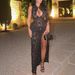 Women Sleeveless Bodycon Dress Sexy Fashion Hollow Out Lace High Slit Party Evening Cocktail Dress For Ladies_ecoleips.com
