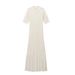 Women's Clothing Popular Summer Women's Fashion Simple Solid Color Button Short Sleeve Slim Knitted Dress_ecoleips.com