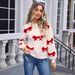 Trendy Bow-Knot Sweater For Women – Oversized Round Neck Knit Top With Long Sleeves, Casual Chic Winter Pullover (Pink, Blue, Red, Rose Red)_ecoleips.com