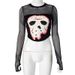 Summer Sexy Patchwork Mesh Top for Women European And American Style Hot Girl Fashion Gothic Clothing Wholesale_ecoleips.com