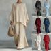 Women's Linen-Blend Relaxed Shirt Wide-Leg Pants Set Breathable Comfort Casual Loose-Fit Summer Outfit_ecoleips.com