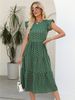 Summer Elegant Women's O Neck Sleeveless Midi High Waist Polka Dot A Line Chic Long Dress For Fashion_ecoleips.com