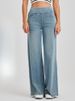 K High Waisted Yoga Jeans For Women, High Stretch And Slimming, Loose Pockets, Wide Leg Casual Pants_ecoleips.com
