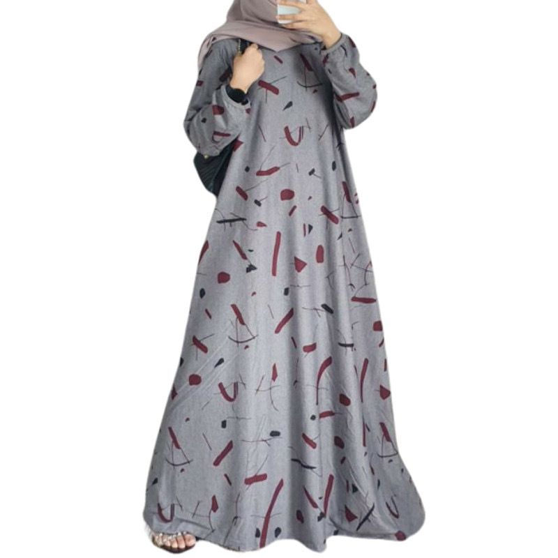 Modest Abaya Dress Modest Islamic Abaya Dress – Premium Polyester Long Sleeve Maxi Dress With 3D Floral Print | Elegant Muslim Fashion For Women_ecoleips.com
