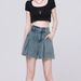 Korean Casual High Waisted Pleated Denim Shorts For Women Spring Summer Baggy Jeans Shorts Y2k A-Line Wide Leg Jeans_ecoleips.com