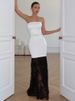 Blifanbo Strapless Lace Stain Sexy Maxi Dress Women Elegant Bodycon Patchwork Backless Sleeveless Lace-up Club Party Long Dress_ecoleips.com