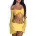 2025 Summer New Women's Solid Color Slim Off-Shoulder Long Sleeve Fashion Half Skirt Set_ecoleips.com