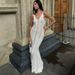Talenza Knitted Hollow Long Dress Women's Sexy Backless Sleeveless Beach Vacation Dress Fashion V Neck Strappy Long Dress Robe_ecoleips.com