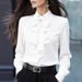Elegant Women's Clothing Bow Tie Blouse Ruffled Edge Fashion Top For Ladies New Style 2026_ecoleips.com
