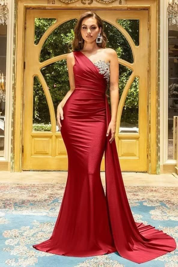 Women’s Clothing new new one shoulder fishtail slim temperament banquet evening dress_ecoleips.com