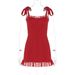 Wind Women's 2024 Summer New Sexy Low Cut One Neck Suspender Slim Fit Waist Slimming Dress_ecoleips.com
