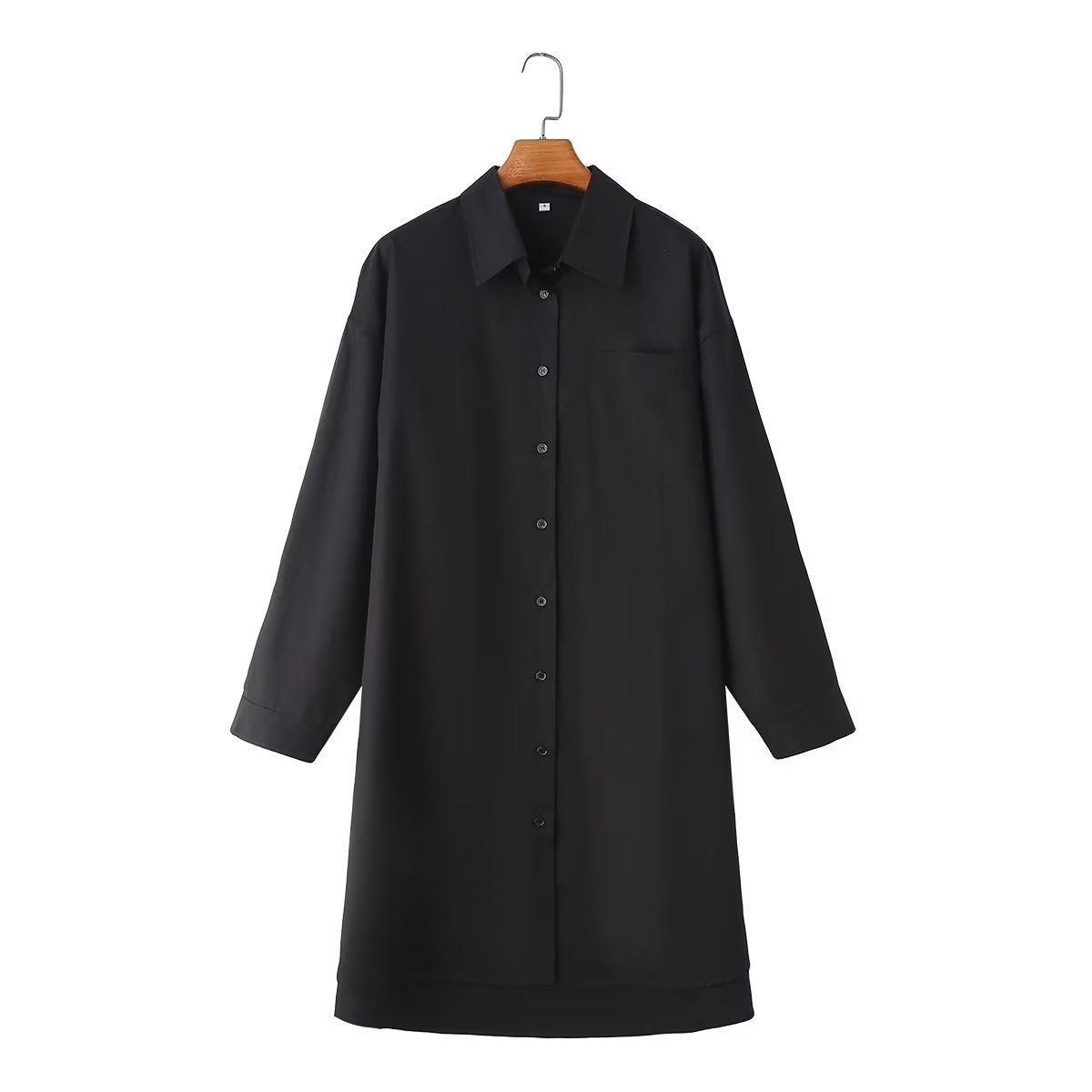 2025 Autumn New Women's Fashion Turn-down Collar Sleeve Loose Long Single-breasted Shirt For Women_ecoleips.com