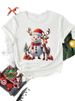 European And American Cross-border Foreign Trade Women's Clothing Christmas Snowman Print Round-neck Short-sleeve_ecoleips.com