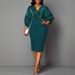 Women's Clothing Large Size High Waist Splicing Shiny Slim Fit Hip Party Dress_ecoleips.com